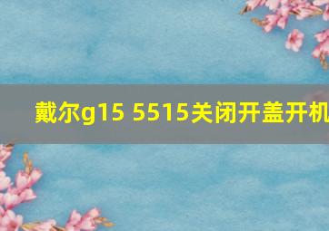 戴尔g15 5515关闭开盖开机